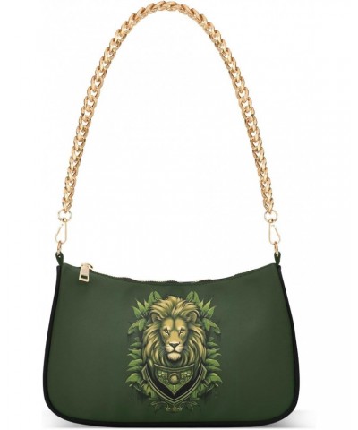 Vintage Lion Head Clutch Shoulder Bag for Women, Hobo Tote Handbag with Gold Chain, Crossbody Bag with Zipper Closure $17.09 ...