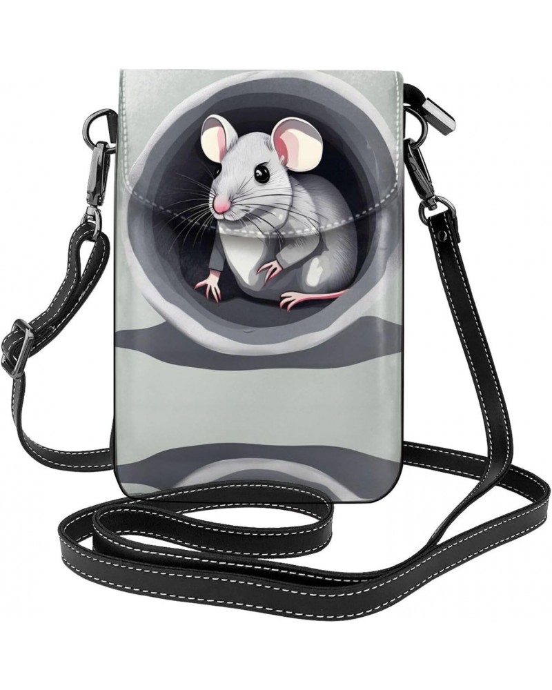 Mouse In The Hole Stylish Crossbody Bag,Synthetic Leather,Water-Resistant,Stain-Resistant,Soft Lining,7.6-Inch High,Protect Y...