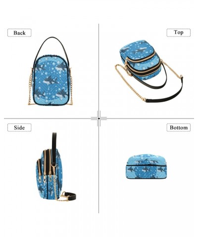 Crossbody Bag for Women, Shark Blowing Bubbles Phone Purse Detachable Chain Bag Shoulder Handbag Wallet $13.91 Crossbody Bags