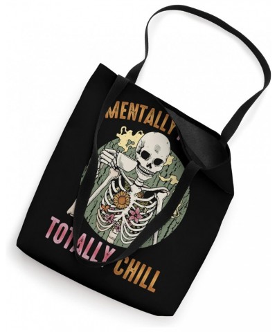 Mentally Ill But Totally Chill Hipster Halloween Flowers Tote Bag $13.50 Totes