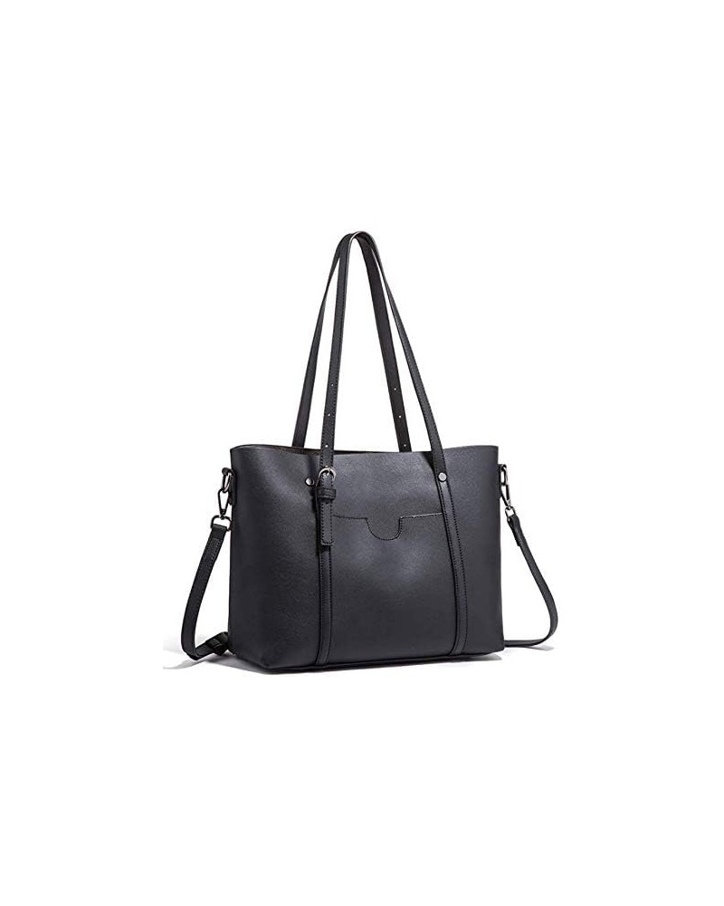 Women Handbag Leather Satchel Purse Shoulder Bag Vintage Top Handle Handbag Work Tote Bag Black $18.87 Totes