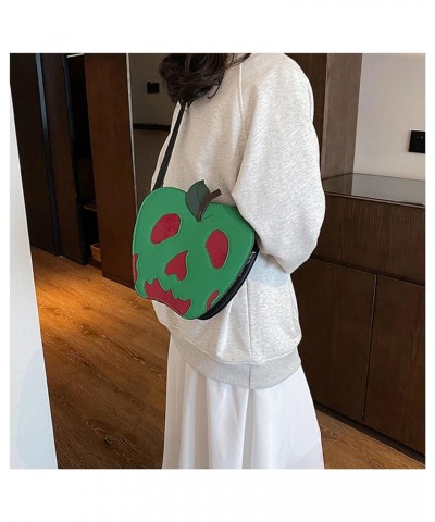 Womens Halloween Funny Pumpkin Shoulder Bag Lovely Devil Crossbody Bag Small Leather Satchel Bag Purses Green Apple $12.95 Sa...