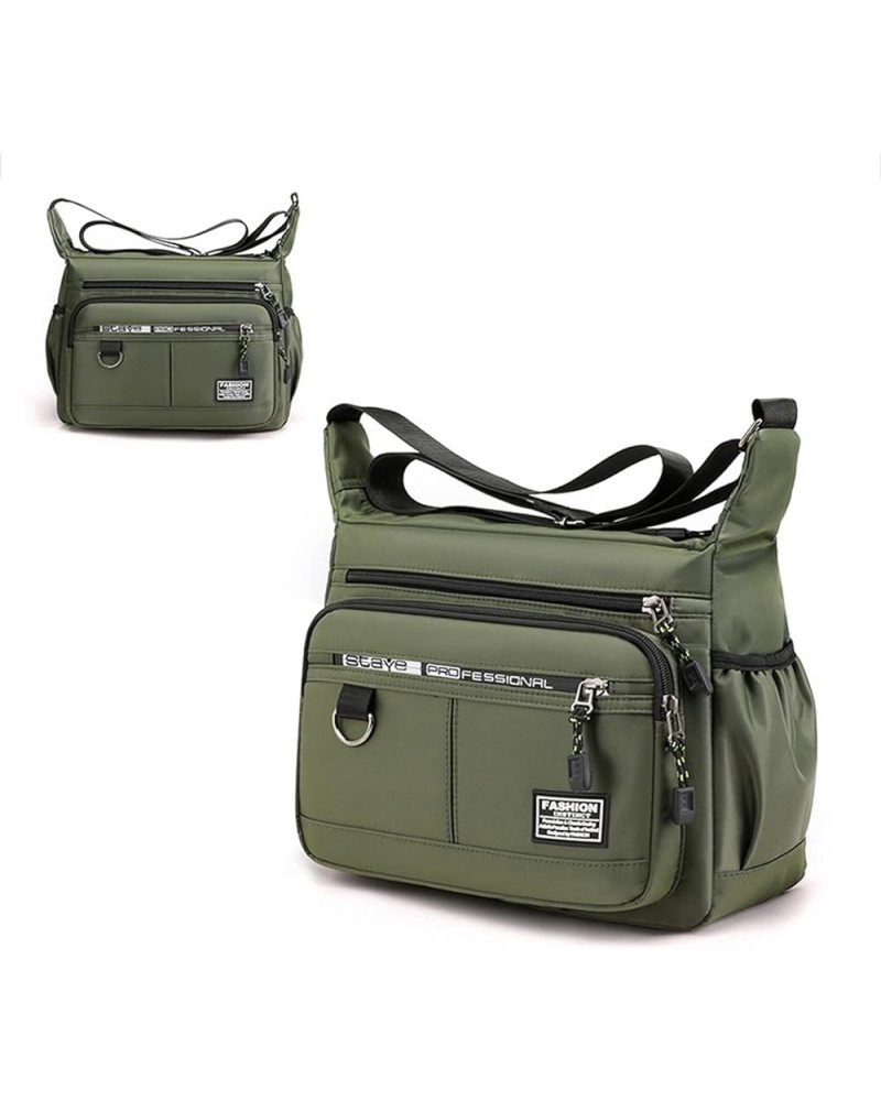 Fashion Classic Crossbody Bag for Men Women Large Messenger Bag Travel Shoulder Bag Multi-pocket Green $20.14 Totes