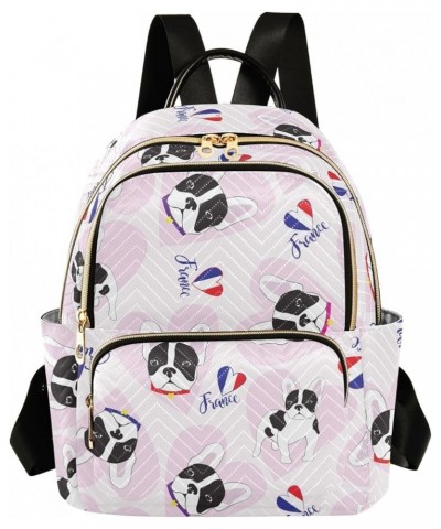 Mini Backpack for Women, Cute Frenchie Dog Travel Backpack Purse for Ladies, Small Bookbag Daypack Shoulder Bag M Multi595 Sm...