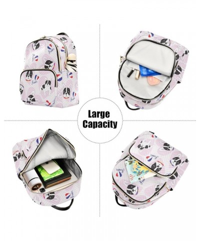 Mini Backpack for Women, Cute Frenchie Dog Travel Backpack Purse for Ladies, Small Bookbag Daypack Shoulder Bag M Multi595 Sm...