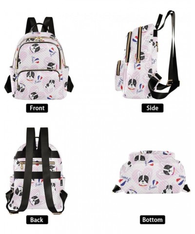 Mini Backpack for Women, Cute Frenchie Dog Travel Backpack Purse for Ladies, Small Bookbag Daypack Shoulder Bag M Multi595 Sm...