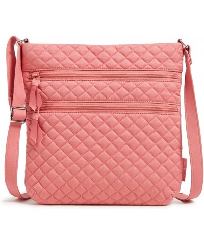 Cotton Triple Zip Hipster Crossbody Purse Terra Cotta Rose - Recycled Cotton $28.98 Crossbody Bags