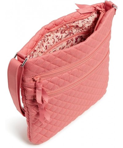 Cotton Triple Zip Hipster Crossbody Purse Terra Cotta Rose - Recycled Cotton $28.98 Crossbody Bags