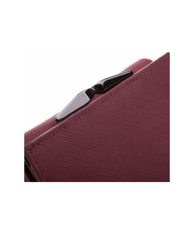 A Small Women's Wallet Closed with a Saffiano Leather Earworm. (Blue) Maroon $32.40 Wallets