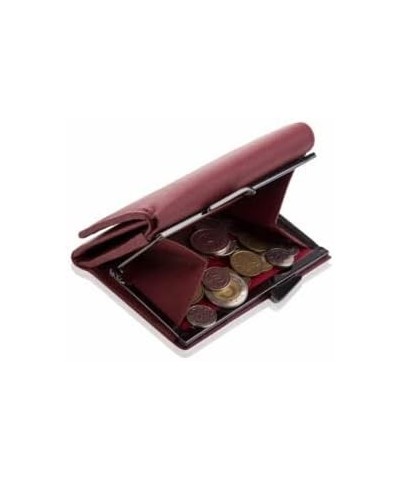 A Small Women's Wallet Closed with a Saffiano Leather Earworm. (Blue) Maroon $32.40 Wallets