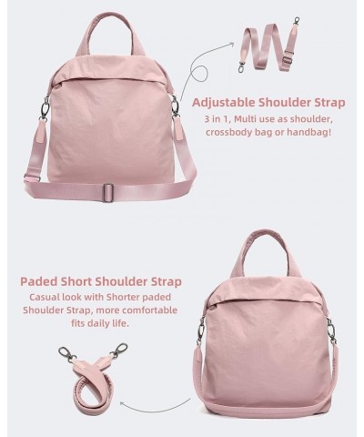 Hobo Crossbody Bags 2.0, 19L Large Totes Handbags with Straps for Women, Multi Nylon Shoulder Bags for Travel Gym Blush Pink ...