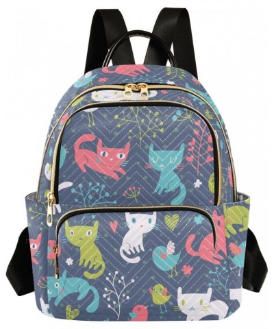 Birds Cats Fashion Backpack Purse for Women Multipurpose Casual Daypack with Multi Pockets & Secured Zipper Ladies Shoulder B...