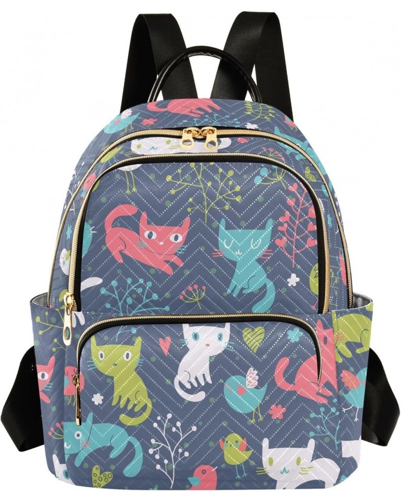 Birds Cats Fashion Backpack Purse for Women Multipurpose Casual Daypack with Multi Pockets & Secured Zipper Ladies Shoulder B...