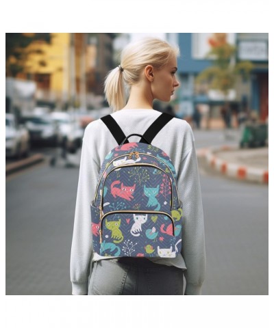 Birds Cats Fashion Backpack Purse for Women Multipurpose Casual Daypack with Multi Pockets & Secured Zipper Ladies Shoulder B...