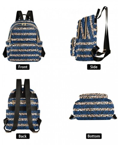 Aztec Stripe Leopard Spot Women's Backpack Purse Causal Daypack Work Travel College Business Trip Bag Shoulder Bag Small $19....