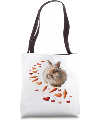 Rabbit Heart Carrots Valentine's Day Bunny Trail Love Couple Tote Bag $14.19 Totes