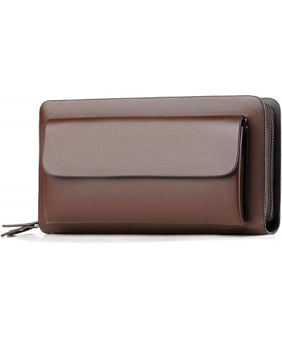 Mens Long Leather Cellphone Clutch Wallet Purse for Men Hand Bag Cell Phone Holster Card Holder Case Gift 22x4x12cm Brown $83...