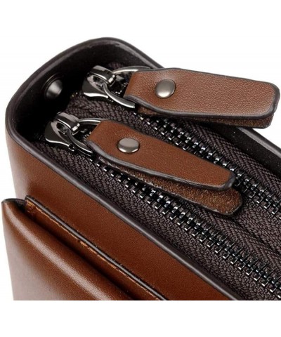 Mens Long Leather Cellphone Clutch Wallet Purse for Men Hand Bag Cell Phone Holster Card Holder Case Gift 22x4x12cm Brown $83...