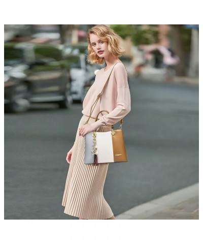 Elegant Women Handbag Fashion Womens Shoulder Bag Colorful Stripes Brown $25.37 Shoulder Bags