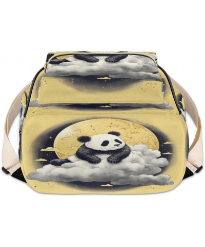 Cute Panda Mini Backpack Purse for Women, Galaxy Moon Small Fashion Backpack PU Leather Casual Daypack Travel Shoulder Bags $...