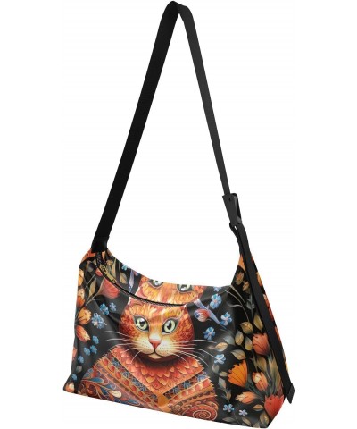 Cute Cat Shoulder Bag,Large Purses for Women,Made of PU Leather Handbags Hobo Bag Waterproof with Pockets Zipper for Unisex 2...