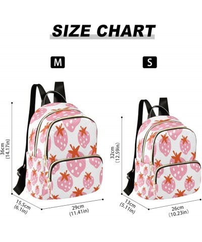 Pink Berry Strawberry Fruit Women Backpack Purse Ladies Fashion Shoulder Bag Daypack Travel Bag 10L Medium $15.75 Backpacks