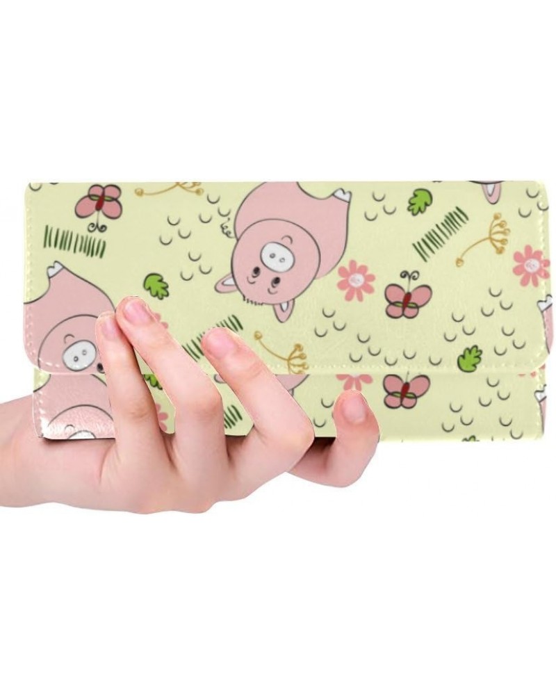 women trifold wallet colorful cute Cow monkey cats birds print ladies designer wallets Color9 $27.10 Clutches