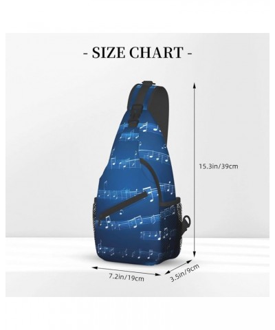 Blue Odonata Pattern Crossbody Bag Chest Shoulder Bag Small Casual Backpack Suitable For Women Men Hiking Blue Musical Notes ...