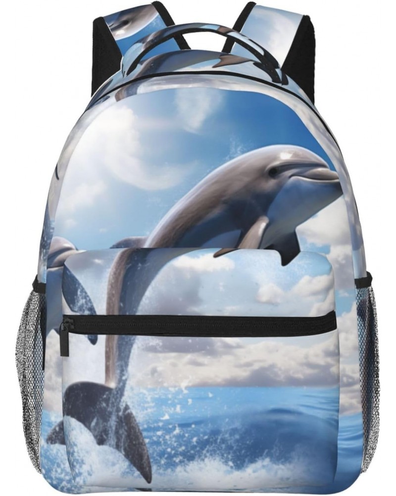 Jumping Dolphin Stylish And Lightweight Backpack,Comfortable To Carry,Multi-Pocket Design,23l Capacity,Easily Meet Your Daily...