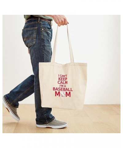 I Can't Keep Calm, I Am A Baseball Mom Tote Bag Natural Canvas Tote Bag, Cloth Shopping Bag $9.59 Travel Gear