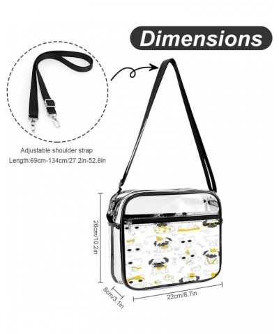 Martial Arts Pattern Clear Crossbody Shoulder Purse Bag for Men Women, Stadium Clear Messenger Bag Style-2 $12.00 Crossbody Bags