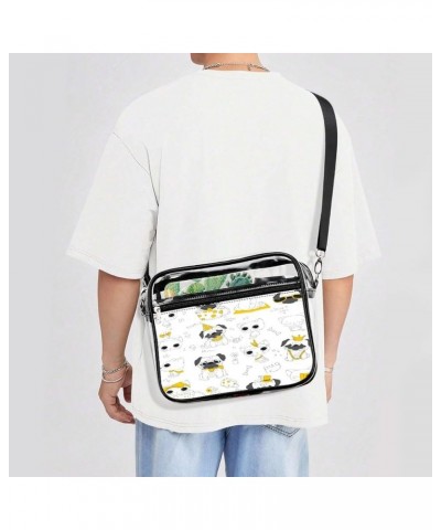 Martial Arts Pattern Clear Crossbody Shoulder Purse Bag for Men Women, Stadium Clear Messenger Bag Style-2 $12.00 Crossbody Bags