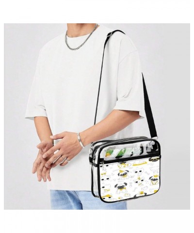 Martial Arts Pattern Clear Crossbody Shoulder Purse Bag for Men Women, Stadium Clear Messenger Bag Style-2 $12.00 Crossbody Bags