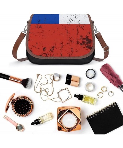 US Flag with Camo Leather Satchel Bag-Versatile Satchel for Women with Zipper Closure Style-24-3 $23.64 Shoulder Bags