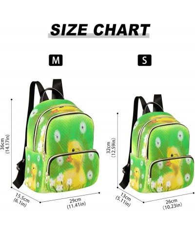 Backpack Purse for Women Cute Yellow Duck, Mini Fashion Backpack Spring Flower Lightweight Casual Daypack Shoulder Bag Travel...