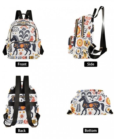 Dark Horse Flowers Fashion Travel Backpack for Women Multi Pockets Lightweight Purse for Women-M Multicolor Medium $17.50 Bac...