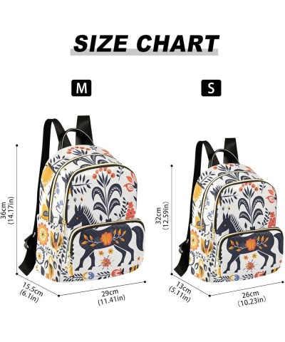 Dark Horse Flowers Fashion Travel Backpack for Women Multi Pockets Lightweight Purse for Women-M Multicolor Medium $17.50 Bac...