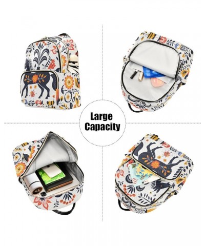 Dark Horse Flowers Fashion Travel Backpack for Women Multi Pockets Lightweight Purse for Women-M Multicolor Medium $17.50 Bac...