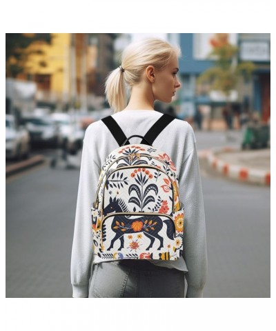 Dark Horse Flowers Fashion Travel Backpack for Women Multi Pockets Lightweight Purse for Women-M Multicolor Medium $17.50 Bac...