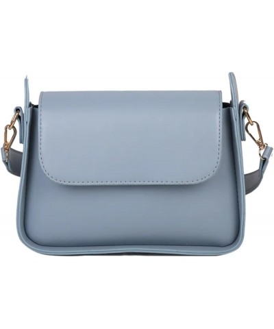 Flap Shoulder Bag for Women PU Leather Underarm Bags Solid Color Handbag and Purse Women Bags Blue $20.09 Shoulder Bags