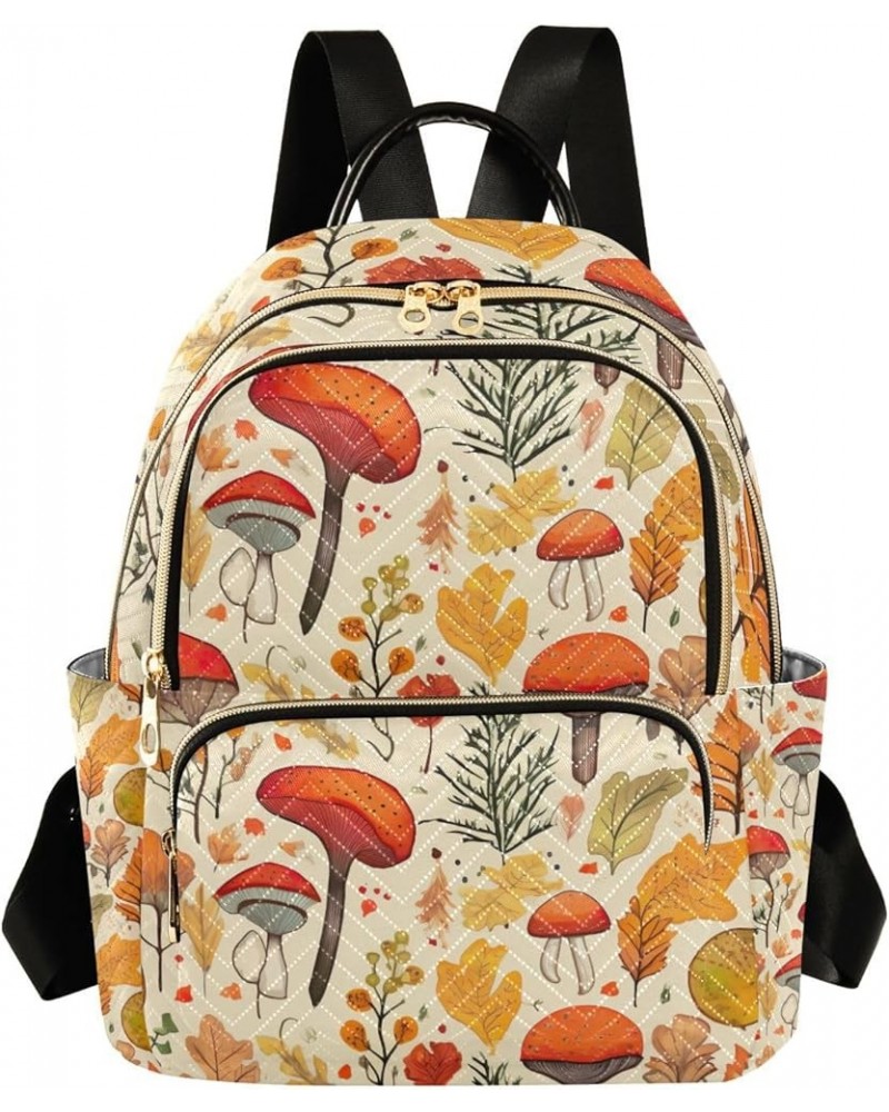 Watercolor Mushroom and Tree Leaves Womens Backpack Fashion, Travel Backpack with Luggage Strap, Fashion Backpack for Women, ...