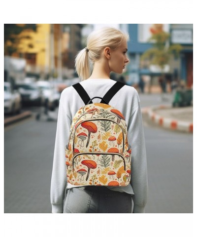 Watercolor Mushroom and Tree Leaves Womens Backpack Fashion, Travel Backpack with Luggage Strap, Fashion Backpack for Women, ...