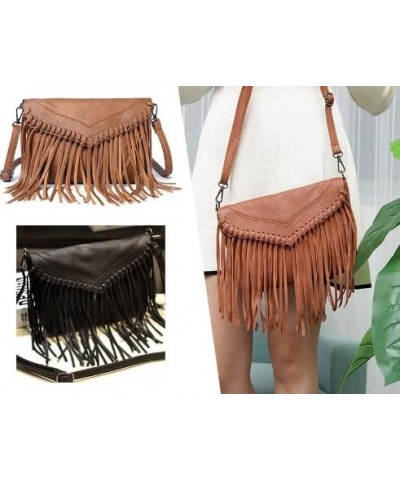 Women PU Leather Hobo Fringe Tassel Cross Body Bag Western Hippie Shoulder Bag Boho Country Concert Outfits Black $14.20 Hobo...