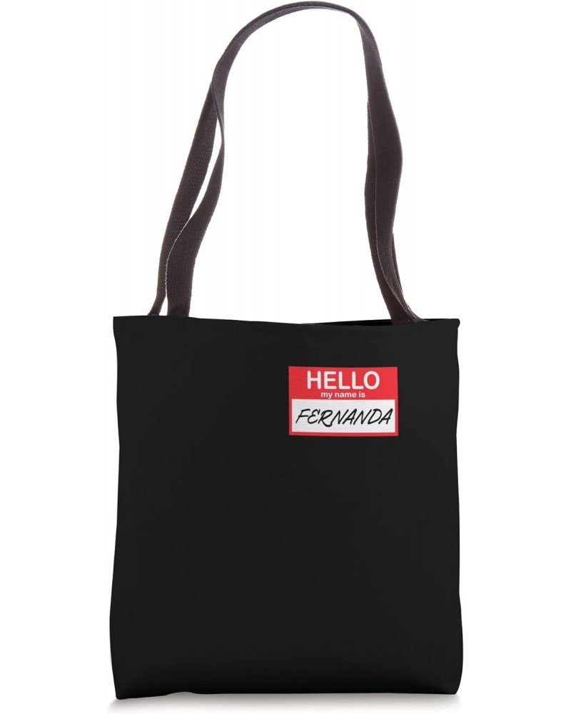 Fernanda Name Tag Hello My Name Label Sticker Tote Bag $13.79 Totes