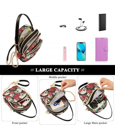 Quilted Crossbody Bags for Women Trendy, Women's Crossbody Handbags Gothic Bats Travel Cell Phone Purses Bags Skulls 007 $10....