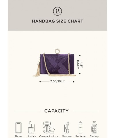 Clutch Purses for Women - Evening Bag Tassel Pendant Clutch for Bride Party Prom Wedding Purple $11.00 Evening Bags