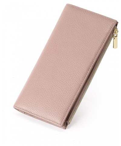 Slim Wallet for Women Rfid Blocking Credit Card Holder with Zip Pocket Bifold Leather Black Pink $11.96 Wallets