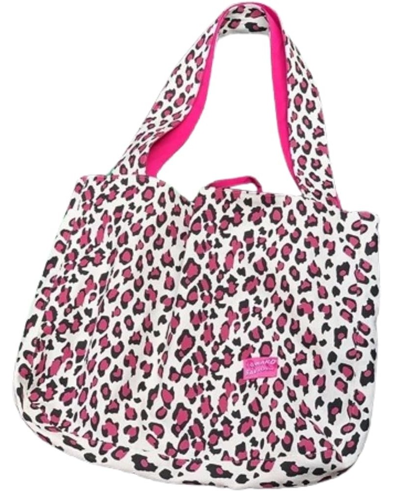 Pink Leopard Shoulder Bag Soft & Lightweight Large Tote Bag Purse Handbag Travel Satchel Gift for Women Pink $11.20 Backpacks