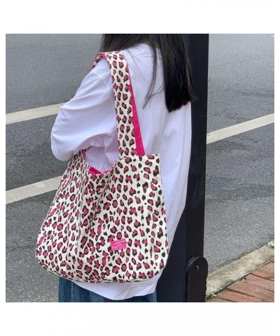 Pink Leopard Shoulder Bag Soft & Lightweight Large Tote Bag Purse Handbag Travel Satchel Gift for Women Pink $11.20 Backpacks