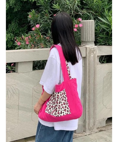 Pink Leopard Shoulder Bag Soft & Lightweight Large Tote Bag Purse Handbag Travel Satchel Gift for Women Pink $11.20 Backpacks